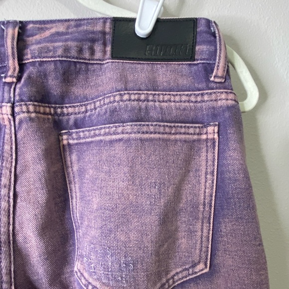 SHEIN Men’s Bleach-Dyed Purple & Pink Distressed Straight-Leg Jeans W32 - Picture 3 of 4
